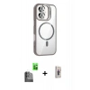 MARSİLYAN™- iPhone 16 Plus Kılıf Yadigar Asil Koleksiyonu - Siyah Bilvis 3D Cam Ekran Koruyucu + Raze Metal Kamera Lens - SH