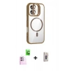 MARSİLYAN™- iPhone 16 Plus Kılıf Yadigar Asil Koleksiyonu - Siyah Bilvis 3D Cam Ekran Koruyucu + Raze Metal Kamera Lens - PE