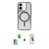 MARSİLYAN™- iPhone 16 Plus Kılıf Yadigar Klasik Özel Seri - Şeffaf Pasifik Cam Ekran Koruyucu + Raze Metal Kamera Lens - LT