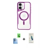 MARSİLYAN™- iPhone 16 Plus Kılıf Yadigar Klasik Özel Seri - Şeffaf Pasifik Cam Ekran Koruyucu + Raze Metal Kamera Lens - LT
