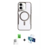 MARSİLYAN™- iPhone 16 Plus Kılıf Yadigar Klasik Özel Seri - Siyah 3D Antistatik Cam Ekran Koruyucu + Raze Metal Kamera Lens - BZ