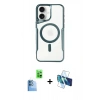 MARSİLYAN™- iPhone 16 Plus Kılıf Yadigar Klasik Özel Seri - Siyah 3D Antistatik Seramik Nano Ekran Koruyucu + Raze Metal Kamera Lens - LT