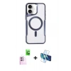 MARSİLYAN™- iPhone 16 Plus Kılıf Yadigar Klasik Özel Seri - Siyah 3D Antistatik Seramik Nano Ekran Koruyucu + Raze Metal Kamera Lens - PE