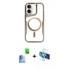 MARSİLYAN™- iPhone 16 Plus Kılıf Yadigar Klasik Özel Seri - Siyah 3D Antistatik Seramik Nano Ekran Koruyucu + Raze Metal Kamera Lens - LT