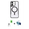 MARSİLYAN™- iPhone 16 Plus Kılıf Yadigar Klasik Özel Seri - Siyah 3D Antistatik Seramik Nano Ekran Koruyucu + Raze Metal Kamera Lens - BZ