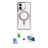 MARSİLYAN™- iPhone 16 Plus Kılıf Yadigar Klasik Özel Seri - Siyah 3D Antistatik Seramik Nano Ekran Koruyucu + Raze Metal Kamera Lens - LT