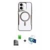 MARSİLYAN™- iPhone 16 Plus Kılıf Yadigar Klasik Özel Seri - Siyah 3D Antistatik Seramik Nano Ekran Koruyucu + Raze Metal Kamera Lens - SH
