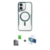 MARSİLYAN™- iPhone 16 Plus Kılıf Yadigar Klasik Özel Seri - Siyah 3D Antistatik Seramik Nano Ekran Koruyucu + Raze Metal Kamera Lens - SH