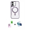 MARSİLYAN™- iPhone 16 Plus Kılıf Yadigar Klasik Özel Seri - Siyah 3D Antistatik Seramik Nano Ekran Koruyucu + Raze Metal Kamera Lens - PE
