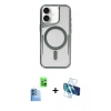 MARSİLYAN™- iPhone 16 Plus Kılıf Yadigar Klasik Özel Seri - Siyah 3D Antistatik Seramik Nano Ekran Koruyucu + Raze Metal Kamera Lens - LT