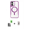 MARSİLYAN™- iPhone 16 Plus Kılıf Yadigar Klasik Özel Seri - Siyah Bilvis 3D Cam Ekran Koruyucu + Raze Metal Kamera Lens - SH