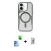 MARSİLYAN™- iPhone 16 Plus Kılıf Yadigar Klasik Özel Seri - Siyah Bilvis 3D Cam Ekran Koruyucu + Raze Metal Kamera Lens - LT