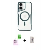 MARSİLYAN™- iPhone 16 Plus Kılıf Yadigar Klasik Özel Seri - Siyah Bilvis 3D Cam Ekran Koruyucu + Raze Metal Kamera Lens - PE