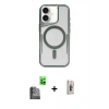 MARSİLYAN™- iPhone 16 Plus Kılıf Yadigar Klasik Özel Seri - Siyah Bilvis 3D Cam Ekran Koruyucu + Raze Metal Kamera Lens - SH