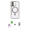 MARSİLYAN™- iPhone 16 Plus Kılıf Yadigar Klasik Özel Seri - Siyah Bilvis 3D Cam Ekran Koruyucu + Raze Metal Kamera Lens - PE