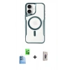 MARSİLYAN™- iPhone 16 Plus Kılıf Yadigar Klasik Özel Seri - Siyah Bilvis 3D Cam Ekran Koruyucu + Raze Metal Kamera Lens - LT