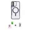 MARSİLYAN™- iPhone 16 Plus Kılıf Yadigar Klasik Özel Seri - Siyah Bilvis 3D Cam Ekran Koruyucu + Raze Metal Kamera Lens - PE