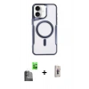 MARSİLYAN™- iPhone 16 Plus Kılıf Yadigar Klasik Özel Seri - Siyah Bilvis 3D Cam Ekran Koruyucu + Raze Metal Kamera Lens - SH