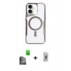 MARSİLYAN™- iPhone 16 Plus Kılıf Yadigar Klasik Özel Seri - Siyah Bilvis 3D Cam Ekran Koruyucu + Raze Metal Kamera Lens - SH