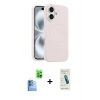 MARSİLYAN™- iPhone 16 Plus Kılıf Yankı Form Serisi - Şeffaf Pasifik Cam Ekran Koruyucu + Raze Metal Kamera Lens - LT