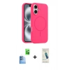 MARSİLYAN™- iPhone 16 Plus Kılıf Yankı Form Serisi - Şeffaf Pasifik Cam Ekran Koruyucu + Raze Metal Kamera Lens - LT
