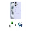 MARSİLYAN™- iPhone 16 Plus Kılıf Yankı Form Serisi - Siyah 3D Antistatik Seramik Nano Ekran Koruyucu + Raze Metal Kamera Lens - BZ