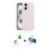 MARSİLYAN™- iPhone 16 Plus Kılıf Yankı Form Serisi - Siyah 3D Antistatik Seramik Nano Ekran Koruyucu + Raze Metal Kamera Lens - BZ