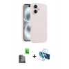 MARSİLYAN™- iPhone 16 Plus Kılıf Yankı Form Serisi - Siyah 3D Antistatik Seramik Nano Ekran Koruyucu + Raze Metal Kamera Lens - SH