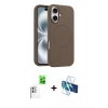 MARSİLYAN™- iPhone 16 Plus Kılıf Yankı Form Serisi - Siyah 3D Antistatik Seramik Nano Ekran Koruyucu + Raze Metal Kamera Lens - BZ