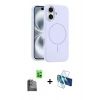 MARSİLYAN™- iPhone 16 Plus Kılıf Yankı Form Serisi - Siyah 3D Antistatik Seramik Nano Ekran Koruyucu + Raze Metal Kamera Lens - SH