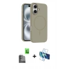 MARSİLYAN™- iPhone 16 Plus Kılıf Yankı Form Serisi - Siyah 3D Antistatik Seramik Nano Ekran Koruyucu + Raze Metal Kamera Lens - SH