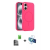 MARSİLYAN™- iPhone 16 Plus Kılıf Yankı Form Serisi - Siyah 3D Antistatik Seramik Nano Ekran Koruyucu + Raze Metal Kamera Lens - SH