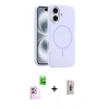 MARSİLYAN™- iPhone 16 Plus Kılıf Yankı Form Serisi - Siyah Bilvis 3D Cam Ekran Koruyucu + Raze Metal Kamera Lens - PE