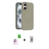 MARSİLYAN™- iPhone 16 Plus Kılıf Yankı Form Serisi - Siyah Bilvis 3D Cam Ekran Koruyucu + Raze Metal Kamera Lens - PE