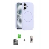 MARSİLYAN™- iPhone 16 Plus Kılıf Yankı Form Serisi - Siyah Bilvis 3D Cam Ekran Koruyucu + Raze Metal Kamera Lens - SH
