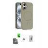 MARSİLYAN™- iPhone 16 Plus Kılıf Yankı Form Serisi - Siyah Bilvis 3D Cam Ekran Koruyucu + Raze Metal Kamera Lens - SH