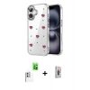 MARSİLYAN™- iPhone 16 Plus Kılıf Yörünge Form - Siyah Bilvis 3D Cam Ekran Koruyucu + Raze Metal Kamera Lens - BZ