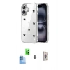 MARSİLYAN™- iPhone 16 Plus Kılıf Yörünge Form - Siyah Bilvis 3D Cam Ekran Koruyucu + Raze Metal Kamera Lens - LT