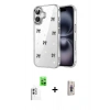 MARSİLYAN™- iPhone 16 Plus Kılıf Yörünge Form - Siyah Bilvis 3D Cam Ekran Koruyucu + Raze Metal Kamera Lens - BZ