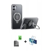MARSİLYAN™- iPhone 16 Plus Kılıf Zirve Çizgi Prime - Siyah 3D Antistatik Cam Ekran Koruyucu + Raze Metal Kamera Lens - SH