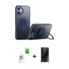 MARSİLYAN™- iPhone 16 Plus Kılıf Zirve Çizgi Prime - Siyah 3D Antistatik Hayalet Cam Ekran Koruyucu + Raze Metal Kamera Lens - BZ