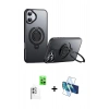 MARSİLYAN™- iPhone 16 Plus Kılıf Zirve Çizgi Prime - Siyah 3D Antistatik Seramik Nano Ekran Koruyucu + Raze Metal Kamera Lens - BZ