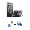 MARSİLYAN™- iPhone 16 Plus Kılıf Zirve Çizgi Prime - Siyah 3D Antistatik Seramik Nano Ekran Koruyucu + Raze Metal Kamera Lens - LT