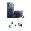 MARSİLYAN™- iPhone 16 Plus Kılıf Zirve Çizgi Prime - Siyah 3D Antistatik Seramik Nano Ekran Koruyucu + Raze Metal Kamera Lens - LT