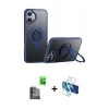 MARSİLYAN™- iPhone 16 Plus Kılıf Zirve Çizgi Prime - Siyah 3D Antistatik Seramik Nano Ekran Koruyucu + Raze Metal Kamera Lens - SH