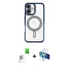 MARSİLYAN™- iPhone 16 Plus Kılıf Zirve Doku Prime - Siyah 3D Antistatik Cam Ekran Koruyucu + Raze Metal Kamera Lens - BZ
