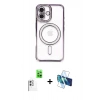 MARSİLYAN™- iPhone 16 Plus Kılıf Zirve Doku Prime - Siyah 3D Antistatik Cam Ekran Koruyucu + Raze Metal Kamera Lens - BZ