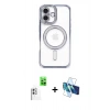MARSİLYAN™- iPhone 16 Plus Kılıf Zirve Doku Prime - Siyah 3D Antistatik Cam Ekran Koruyucu + Raze Metal Kamera Lens - BZ