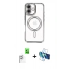 MARSİLYAN™- iPhone 16 Plus Kılıf Zirve Doku Prime - Siyah 3D Antistatik Seramik Nano Ekran Koruyucu + Raze Metal Kamera Lens - BZ