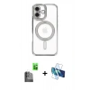 MARSİLYAN™- iPhone 16 Plus Kılıf Zirve Doku Prime - Siyah 3D Antistatik Seramik Nano Ekran Koruyucu + Raze Metal Kamera Lens - SH